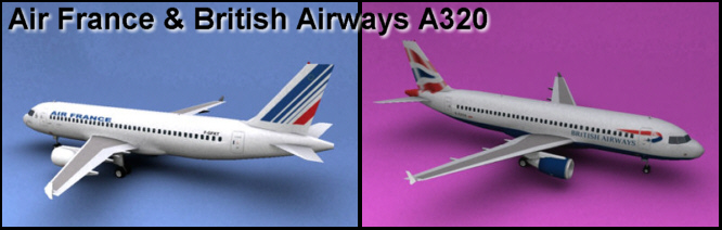 A320 Air france British Airways 3D Model